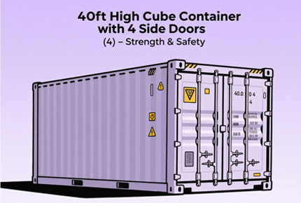 40ft High Cube Container with 4 Side Doors（4） - Strength & Safety